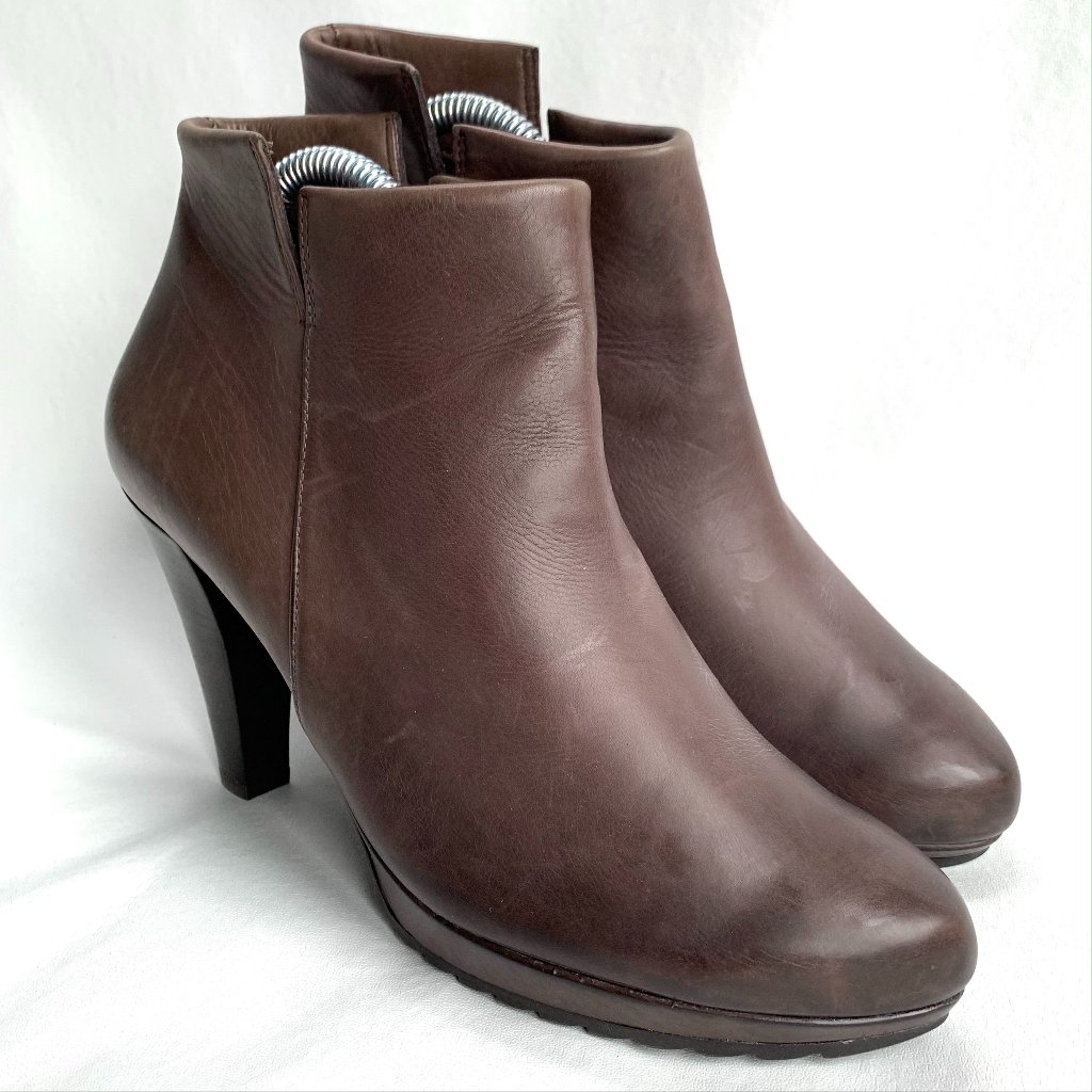Paul Green Alexa Booties Brown Leather High Heeled